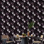 Bimago Waterbestendig Behang – Peonies and pheasants – Premium Vlies – 50 x 1000 cm – 5 m² – Meerkleurig – Voor Keuken, Badkamer, Woonkamer en Slaapkamer
