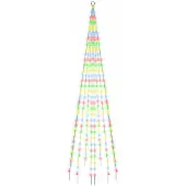 vidaXL Vlaggenmast kerstboom 310 LED's meerkleurig 300 cm