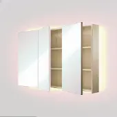 Linie Montro spiegelkast 120 x 75 cm scandinavische eik met spiegelverlichting