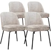 DS4U - Vida eetkamerstoel - Set van 4 - Champagne - Stof