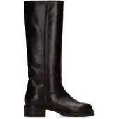 Manfield Bruine leren hoge laars | Maat 38