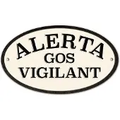 Magnet & Steel Oval-alerta Gos Vigilant Waarschuwingsbord
