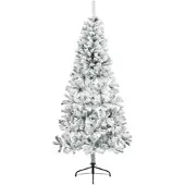 vidaXL Kunstkerstboom 240 cm PVC en Staal Groen en Wit