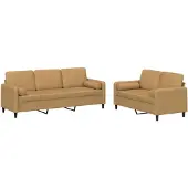 vidaXL 2-delige Loungeset met kussens fluweel bruin