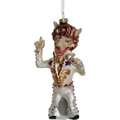 HD Collection Singer Wolf Glass White 15,2 cm ornament