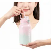 AGA RVS Thermosbeker 800ml met Rietje - Różowy