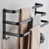 Arhatreya Mat Zwarte Wandrek voor Handdoeken - 40cm - 3 Lagen