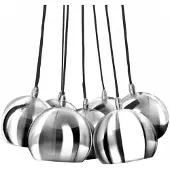 Azzardo Noa 7-lichts chromen hanglamp met witte bolder