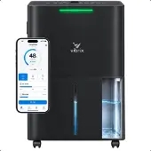 Vibrix DryFlow6 Pro Luchtontvochtiger – 6L per dag – Bediening via App – Wasdroogfunctie – Stil & Energiezuinig – Voor Badkamer, Kelder, Zolder & Slaapkamer – Dehumidifier