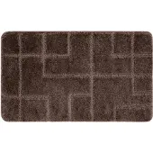 Dywany Łuszczów Zachte Antislip Badkamermat 50x80 cm - Bruin met Lijnen