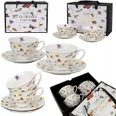 Duo Set van 2 Margaret Porseleinen Kopjes met Schotels, 250ml
