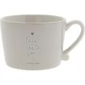 Bastion Collections Mok 'LOVE MEETS YOU' - Wit & Zwart Keramiek