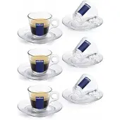 Lavazza Cappuccino Glazen Kopjes met Schotels - 6 Stuks - 160ml