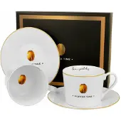 Duo Porseleinen Koffiekopjes met Schotels 230ml - Coffee Time 2 Set