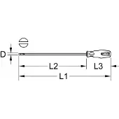 Ks Tools 1591107 Platte schroevendraaier Kopbreedte: 5.5 mm Koplengte: 300 mm DIN 5265