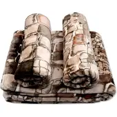 Elway Luxe Plaid Set met Stoelhoezen - Dik, Bronskleurig
