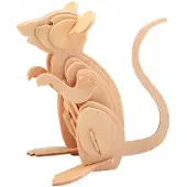 Sea-Land Houten 3D Puzzel Muis Modelbouw Kit M001 - Leerzaam Knutsel Speelgoed