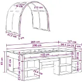vidaXL Bedframe met Tunnel 3 st Sonoma eiken en blauw Bewerkt hout