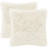 vidaXL Kussen 2 st HEERLEN Wit 40 x 40 cm PV Fleece