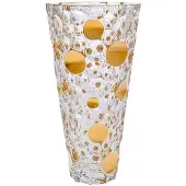 Bohemia Jihlava Lisboa Gold Vaas 31cm - Elegant Glasdecoratie
