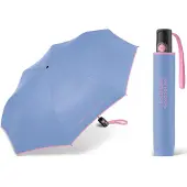 Benetton Automatische Paraplu voor Handtas - Blauw met Contrasterende Rand
