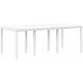 vidaXL Tuintafel, wit, 200 x 100 x 73 cm, polyrotan