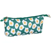 Wedo pennenetui Spiegelei, polyester, groen/wit/geel, 195×45×90 mm
