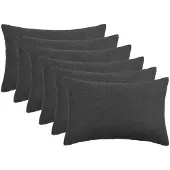 vidaXL Kussensloop 6 st HEERLEN Donkergrijs 40 x 60 cm Bouclé