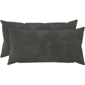 vidaXL Kussensloop 2 st HEERLEN Antraciet 40 x 70 cm Microfiber Fleece