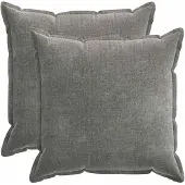 vidaXL Kussensloop 2 st HOUTEN Donkergrijs 60 x 60 cm Chenille Stof