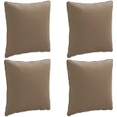vidaXL Rugkussen PUTTEN 4 st 100% Polyester Taupe 40 x 40 x 15 cm