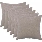 vidaXL Kussensloop 6 st HEERLEN Lichtgrijs 50 x 50 cm Bouclé