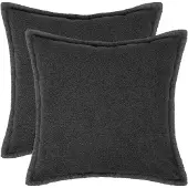 vidaXL Kussensloop 2 st HOUTEN Donkergrijs 80 x 80 cm Bouclé