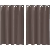 vidaXL Blackout Gordijnen met Ringen 2 st Donkerbruin 175 x 140 cm