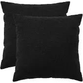 vidaXL Kussensloop 2 st HEERLEN Zwart 60 x 60 cm Bouclé