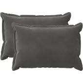 vidaXL Kussensloop 2 st HOUTEN Donkergrijs 40 x 60 cm Fluweel
