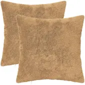 vidaXL Kussensloop 2 st HEERLEN Taupe 50 x 50 cm Nep Konijnenbont