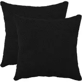 vidaXL Kussensloop 2 st HEERLEN Zwart 40 x 40 cm Bouclé