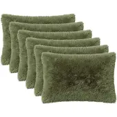 vidaXL Kussensloop 6 st HEERLEN Groen 50 x 70 cm PV Fleece