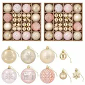 vidaXL Kerstballenset 88 st roségoud en goud Ø 6 cm Kunststof