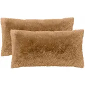 vidaXL Kussen 2 st HEERLEN Taupe 40 x 80 cm PV Fleece