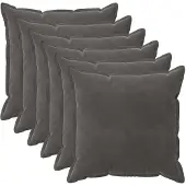 vidaXL Kussensloop 6 st HOUTEN Donkergrijs 55 x 55 cm Fluweel