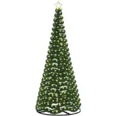 vidaXL Led-tinselkerstboom met voet EKENAS 250 cm 370 LED's Warmwit