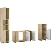 vidaXL Badkamerkast set 3 st Sonoma Eiken Bewerkt hout