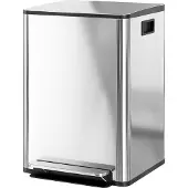 HOMCOM Prullenbak-Roestvrij staal, Kunststof-47,7L x 37,5B x 66,8Hcm-Zilver