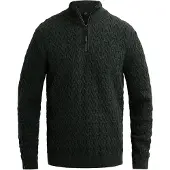Vanguard Trui 'Pullover in a wool blend with half-zip' donkergroen