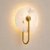 LUCANDE Wandlamp Ruma, dimbaar, messing / goud, Woon-/ Eetkamer, Gips / Klei, Design, wandlamp