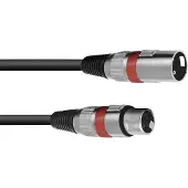 Omnitronic 3022050R XLR Verbindingskabel [1x XLR-stekker 3-polig - 1x XLR-bus 3-polig] 5.00 m Zwart