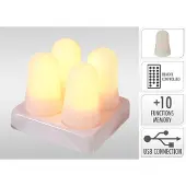 PerfectLED Led kaars | | Ø 4.4 x 6.5 cm | 4 stuks (Oplaadbaar, Timer)