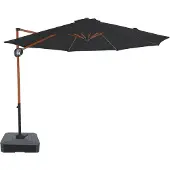 Axi Solea Zweefparasol Ø 300cm incl vulbare parasolvoet Houtlook/grijs – Complete set